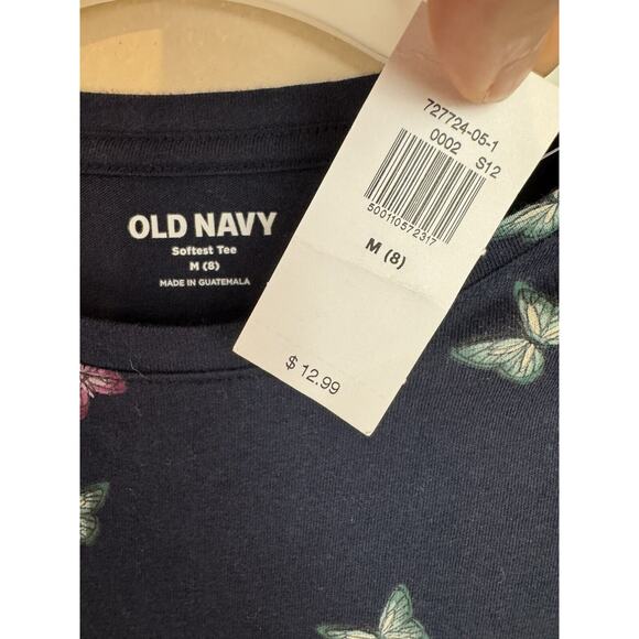Old Navy Girls Size M (8) Long Sleeve Softest Tee 100% Cotton Butterfly NWT - Picture 3 of 4